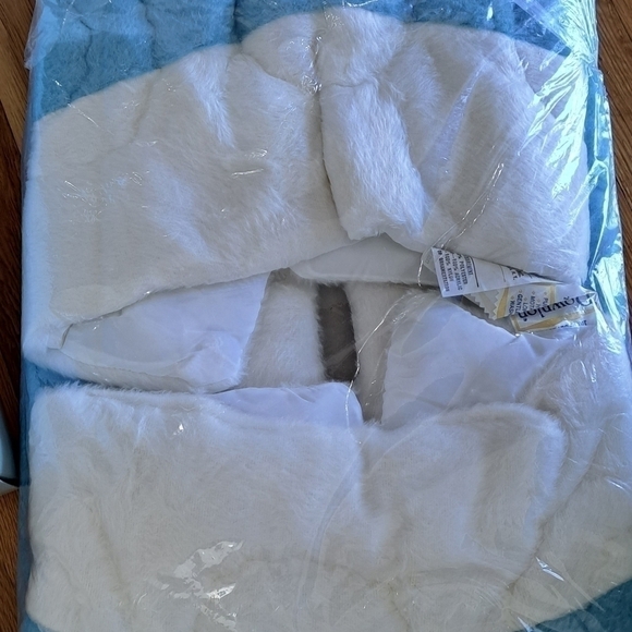 Vintage New Old Stock Quiltex Downlon Quilted Baby Blanket & Pillow Blue  Rare - Picture 5 of 10